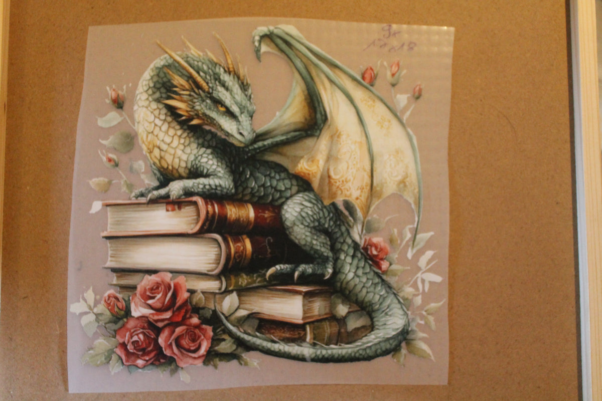 Drache mit Büchern , klein