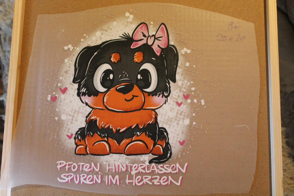 Pfoten hinterlassen Spuren im Herzen , groß